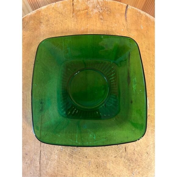 Anchor Hocking Other - Anchor Hocking Fire-King Charm Forest Green Square Saucer for Replacements (8013